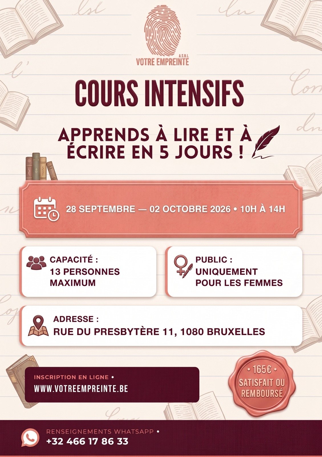 Affiche Cours Intensifs Femmes